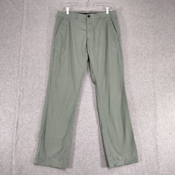 Marc Anthony Mens Size 33W x 31L Green Khanki Chino Flat Front Pants Workwear - Picture 1 of 11